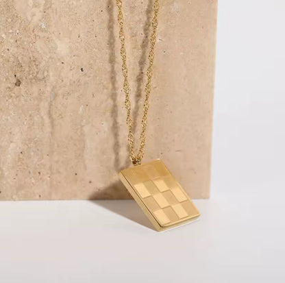 Gold Chess Necklace