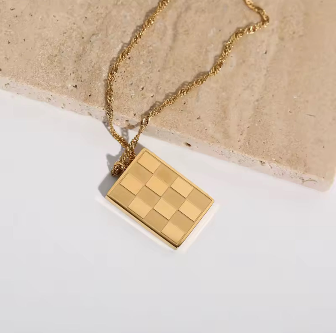 Gold Chess Necklace